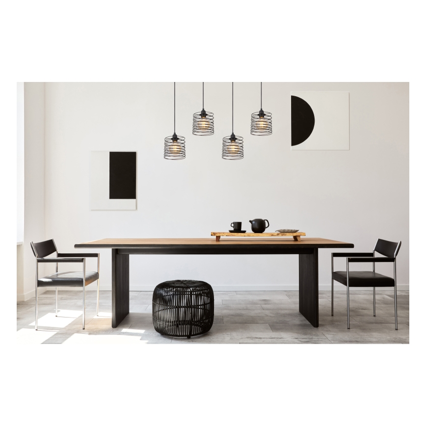 Globo 15640-4H - TILLY Pendelleuchte an Kabel, 4xE27/60W/230V, schwarz