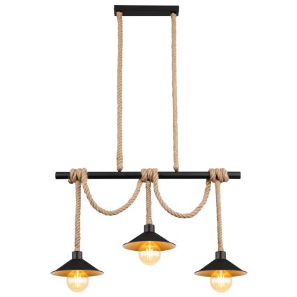 Globo 15690-3H - Hängeleuchte an Kabel DIANA 3xE27/60W/230V schwarz