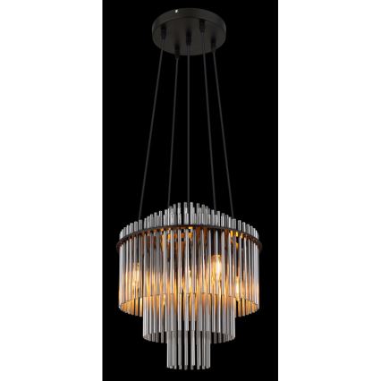 Globo - Kronleuchter an Aufhängung 5xE14/40W/230V schwarz