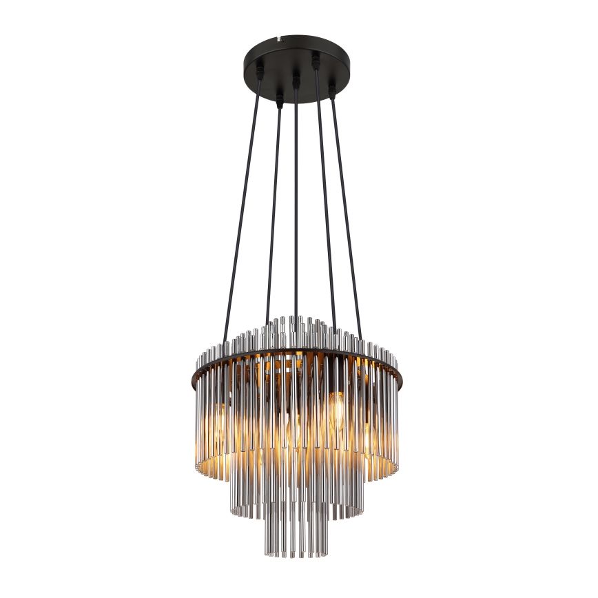 Globo - Kronleuchter an Aufhängung 5xE14/40W/230V schwarz