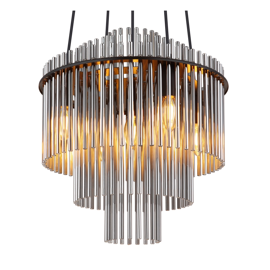 Globo - Kronleuchter an Aufhängung 5xE14/40W/230V schwarz
