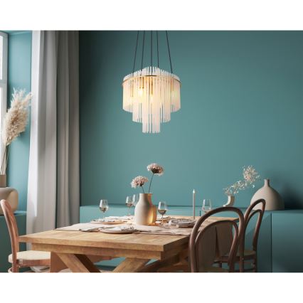 Globo - Kronleuchter an Aufhängung 5xE14/40W/230V golden