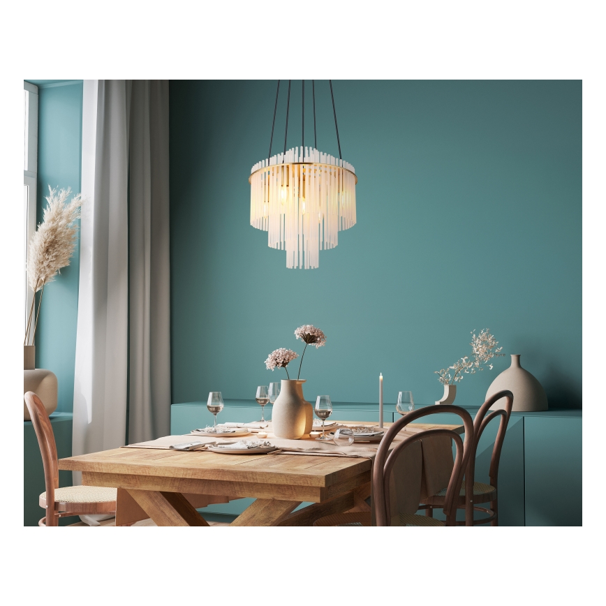 Globo - Kronleuchter an Aufhängung 5xE14/40W/230V golden