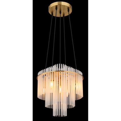 Globo - Kronleuchter an Aufhängung 5xE14/40W/230V golden