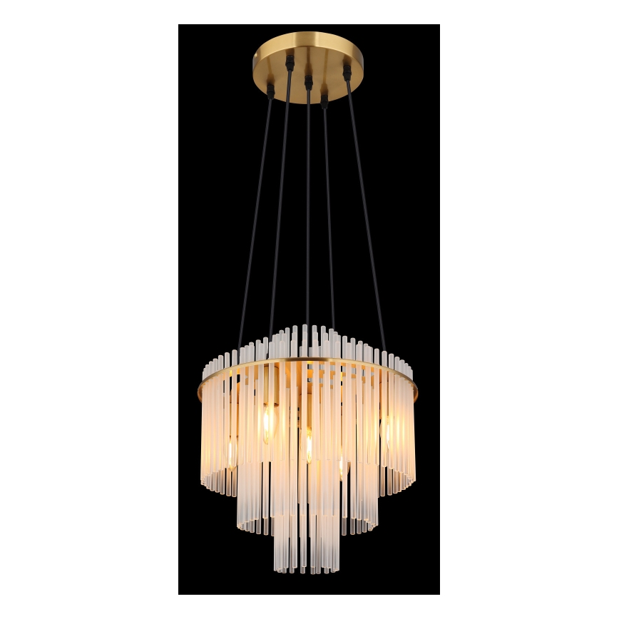 Globo - Kronleuchter an Aufhängung 5xE14/40W/230V golden