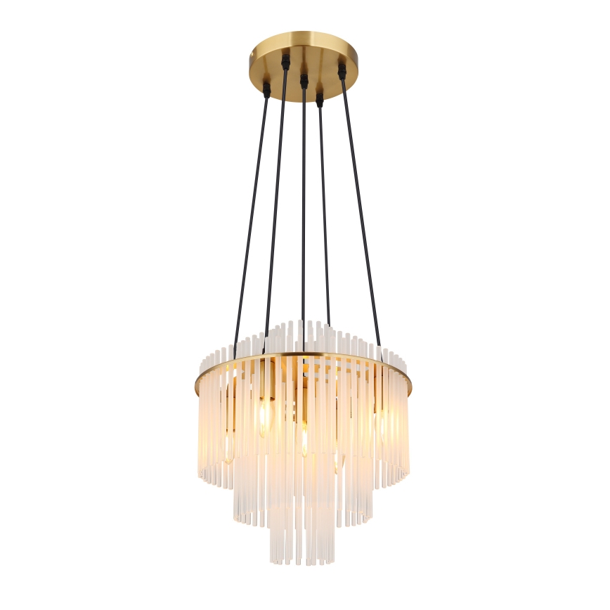 Globo - Kronleuchter an Aufhängung 5xE14/40W/230V golden