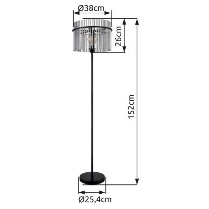 Globo - Stehleuchte 1xE27/60W/230V schwarz