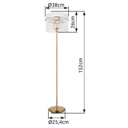 Globo - Stehleuchte 1xE27/60W/230V golden