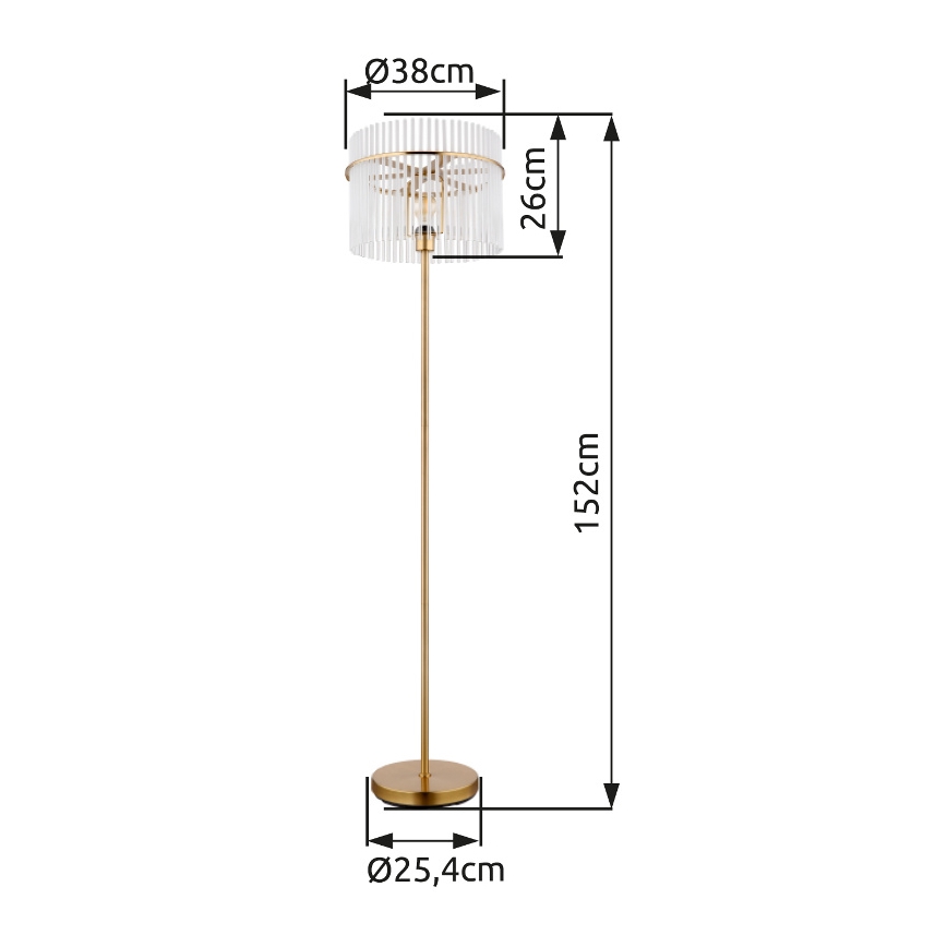 Globo - Stehleuchte 1xE27/60W/230V golden