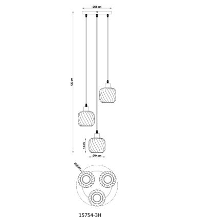 Globo - Hängeleuchte 3xE27/25W/230V