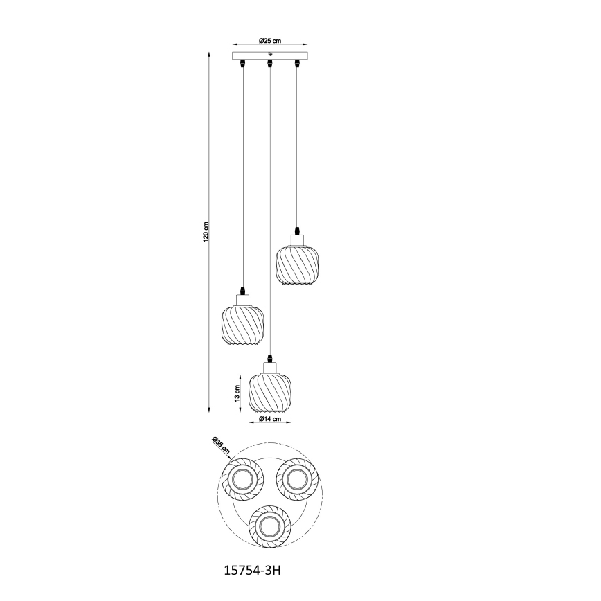 Globo - Hängeleuchte 3xE27/25W/230V