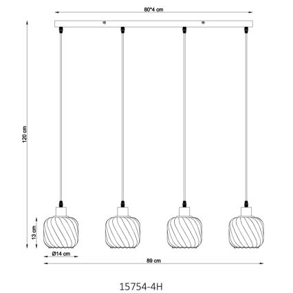 Globo - Hängeleuchte 4xE27/25W/230V
