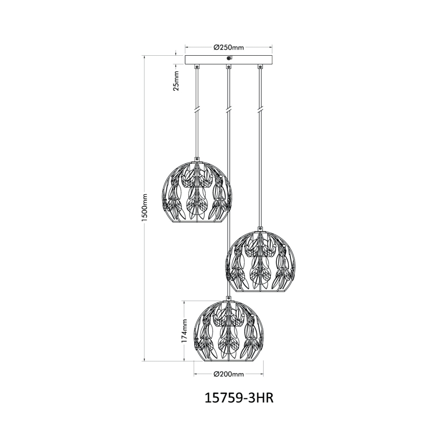 Globo - Hängeleuchte 3xE27/40W/230V d 41 cm