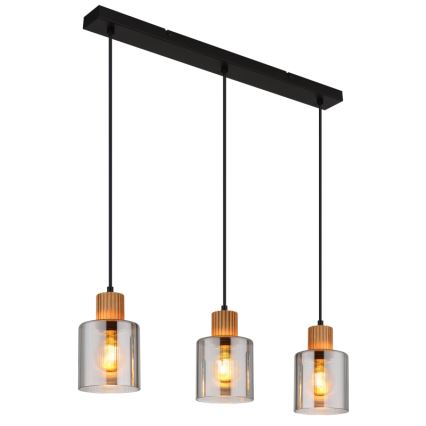 Globo - Hängeleuchte 3xE27/25W/230V schwarz