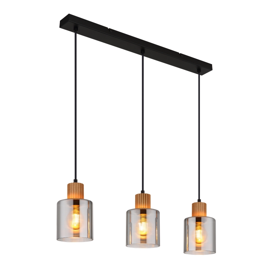 Globo - Hängeleuchte 3xE27/25W/230V schwarz