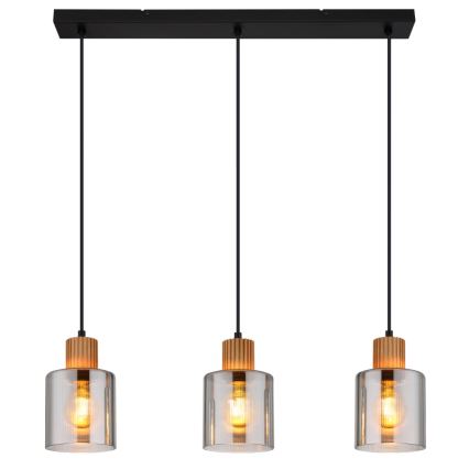 Globo - Hängeleuchte 3xE27/25W/230V schwarz