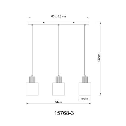 Globo - Hängeleuchte 3xE27/25W/230V schwarz