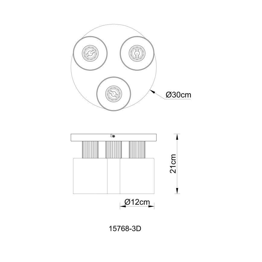 Globo - Anbauleuchte 3xE27/25W/230V schwarz d 30 cm