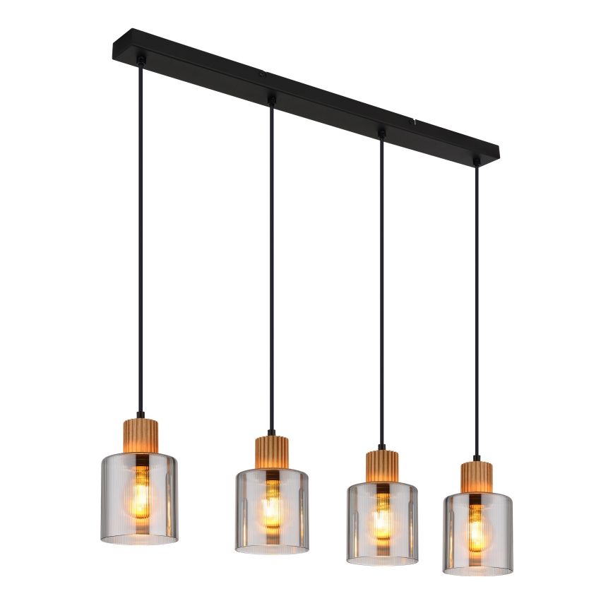 Globo - Hängeleuchte 4xE27/25W/230V schwarz