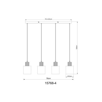 Globo - Hängeleuchte 4xE27/25W/230V schwarz