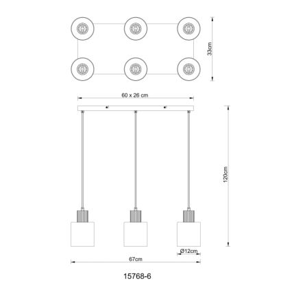 Globo - Hängeleuchte 6xE27/25W/230V schwarz