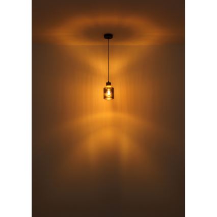 Globo - Hängeleuchte 1xE27/25W/230V schwarz d 12 cm