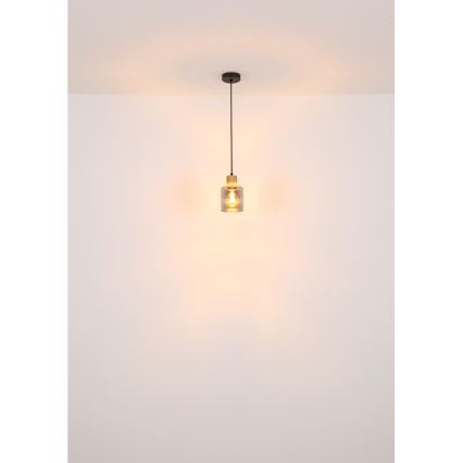 Globo - Hängeleuchte 1xE27/25W/230V schwarz d 12 cm