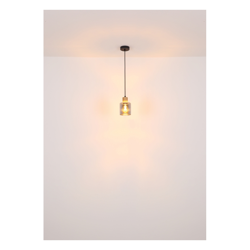 Globo - Hängeleuchte 1xE27/25W/230V schwarz d 12 cm