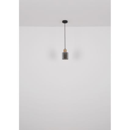 Globo - Hängeleuchte 1xE27/25W/230V schwarz d 12 cm