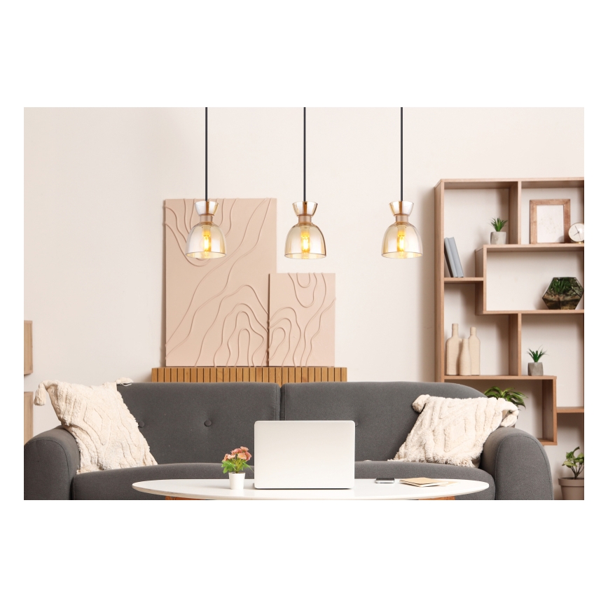 Globo - Hängeleuchte 3xE14/40W/230V braun/rauchig