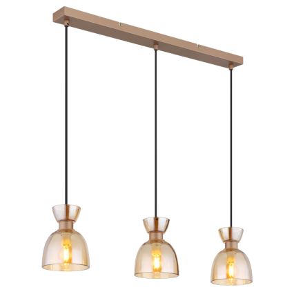 Globo - Hängeleuchte 3xE14/40W/230V braun/rauchig