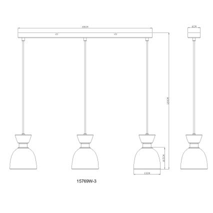 Globo - Hängeleuchte 3xE14/40W/230V weiß