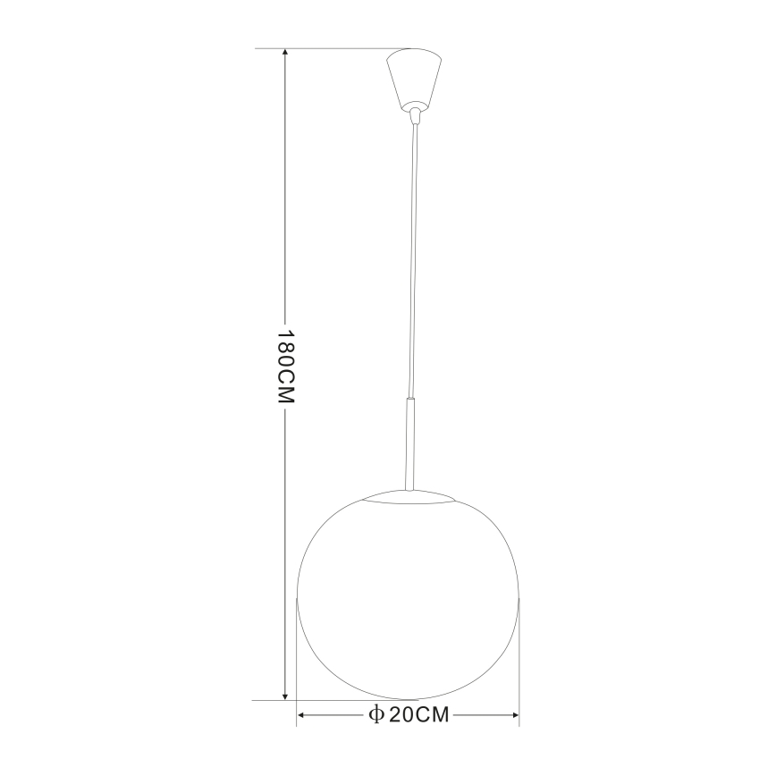 Globo - Hängeleuchte an Kabel 1xE27/60W/230V Ø 20 cm