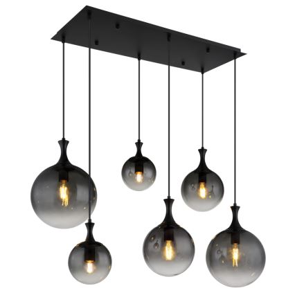 Globo - Hängeleuchte 6xE27/10W/230V schwarz