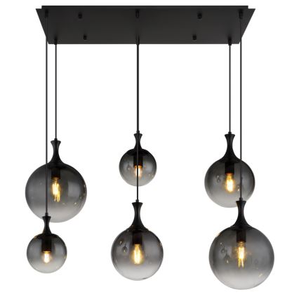 Globo - Hängeleuchte 6xE27/10W/230V schwarz