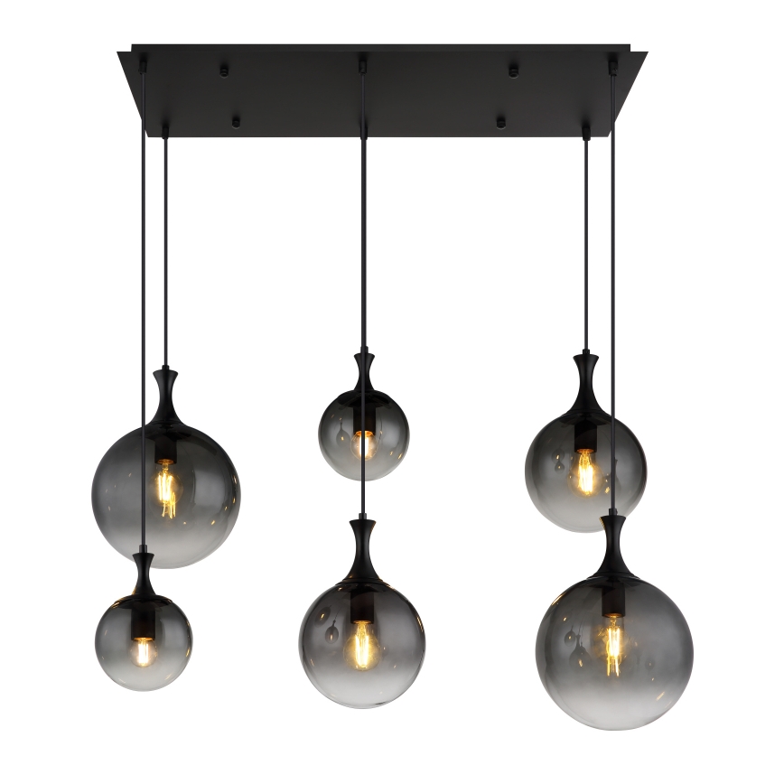 Globo - Hängeleuchte 6xE27/10W/230V schwarz