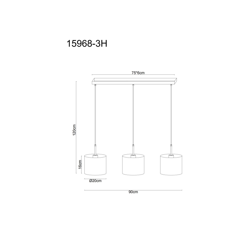 Globo - Hängeleuchte mit Kabel, 3xE27/40W/230V
