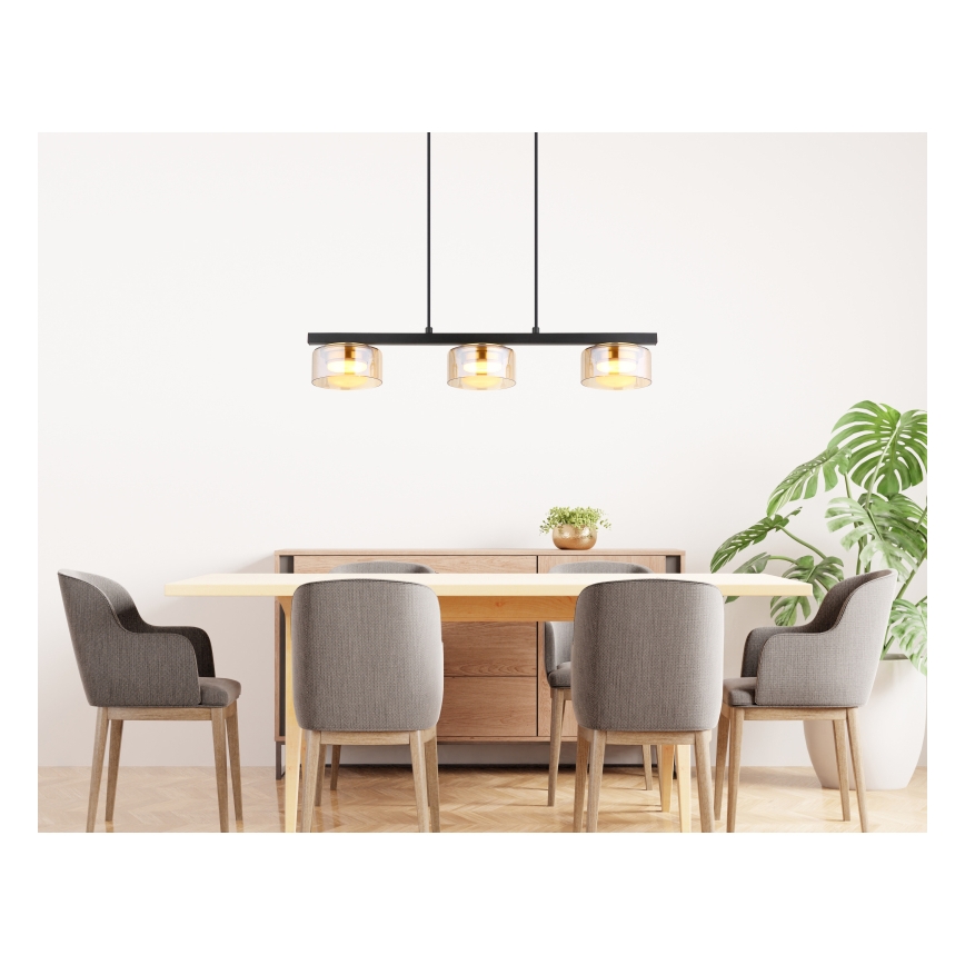 Globo - LED-Hängeleuchte 3xGX53/6W/230V rauchig/braun