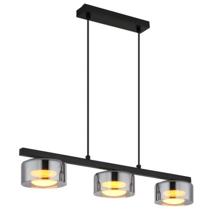 Globo - LED-Hängeleuchte 3xGX53/6W/230V rauchig/schwarz