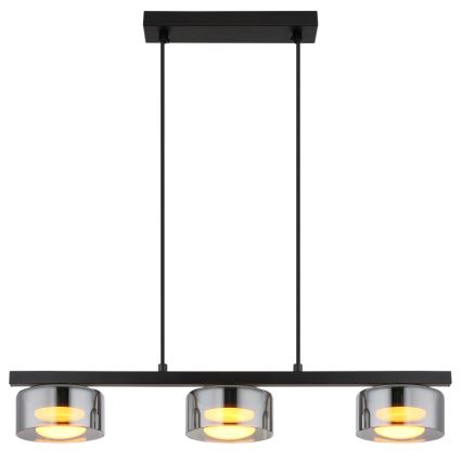 Globo - LED-Hängeleuchte 3xGX53/6W/230V rauchig/schwarz