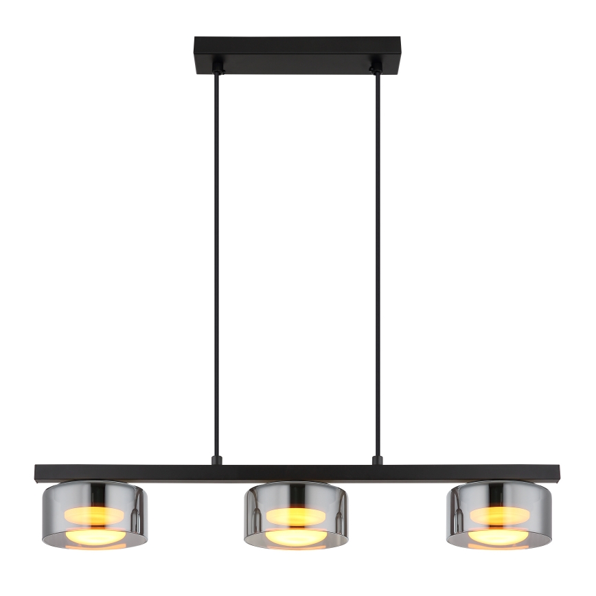 Globo - LED-Hängeleuchte 3xGX53/6W/230V rauchig/schwarz