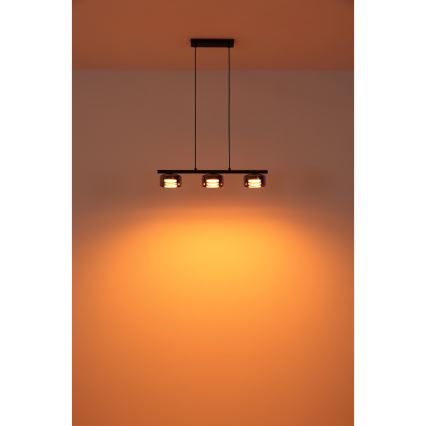 Globo - LED-Hängeleuchte 3xGX53/6W/230V rauchig/schwarz
