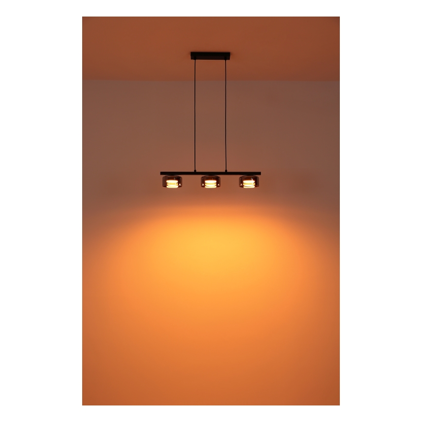 Globo - LED-Hängeleuchte 3xGX53/6W/230V rauchig/schwarz