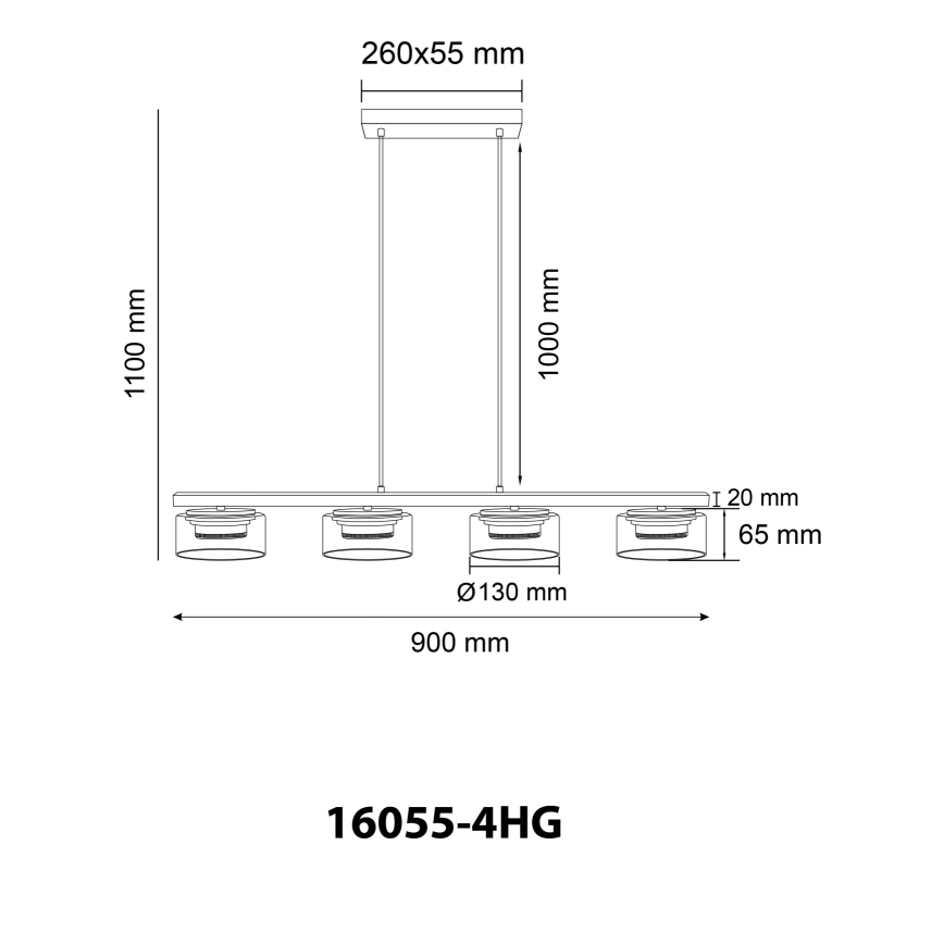 Globo - LED-Hängeleuchte 4xGX53/6W/230V rauchig/braun