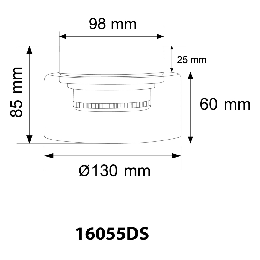 Globo - LED-Deckenleuchte 1xGX53/6W/230V d 13 cm rauchig/schwarz