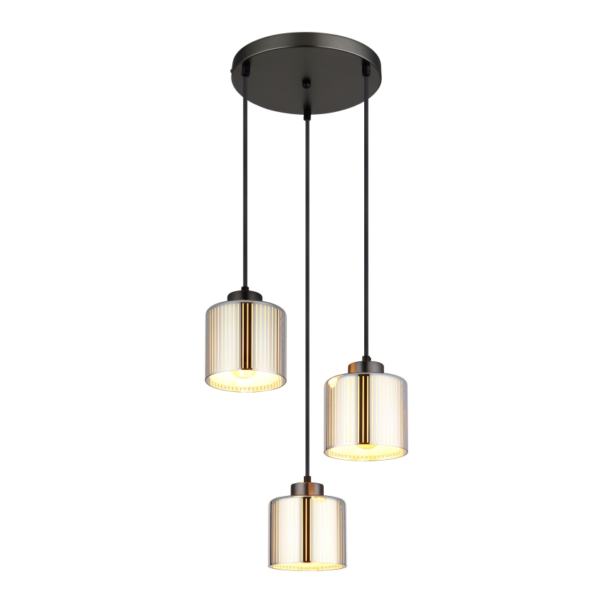 Globo - Hängeleuchte 3xE27/60W/230V glänzendes Chrom d 33 cm
