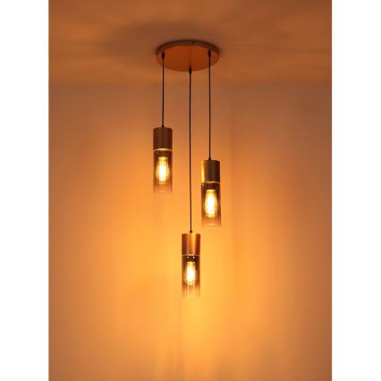 Globo - Hängeleuchte 3xE27/25W/230V bronzen d 34 cm