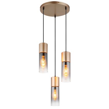 Globo - Hängeleuchte 3xE27/25W/230V bronzen d 34 cm