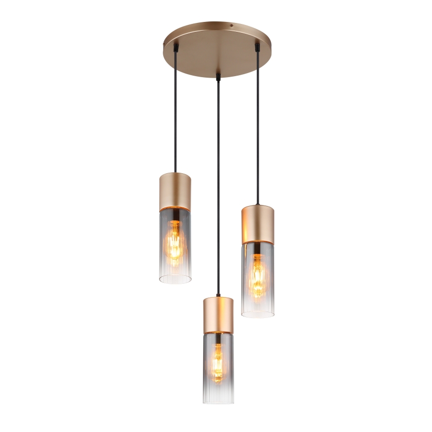Globo - Hängeleuchte 3xE27/25W/230V bronzen d 34 cm