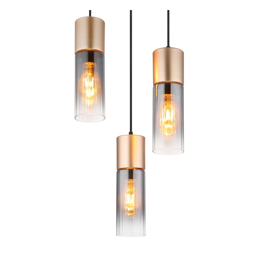 Globo - Hängeleuchte 3xE27/25W/230V bronzen d 34 cm